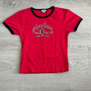 Vintage Kids Red Calgary Flames Tshirt